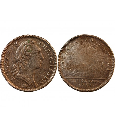 TRESOR ROYAL, LOUIS XV - JETON ARGENT 1754