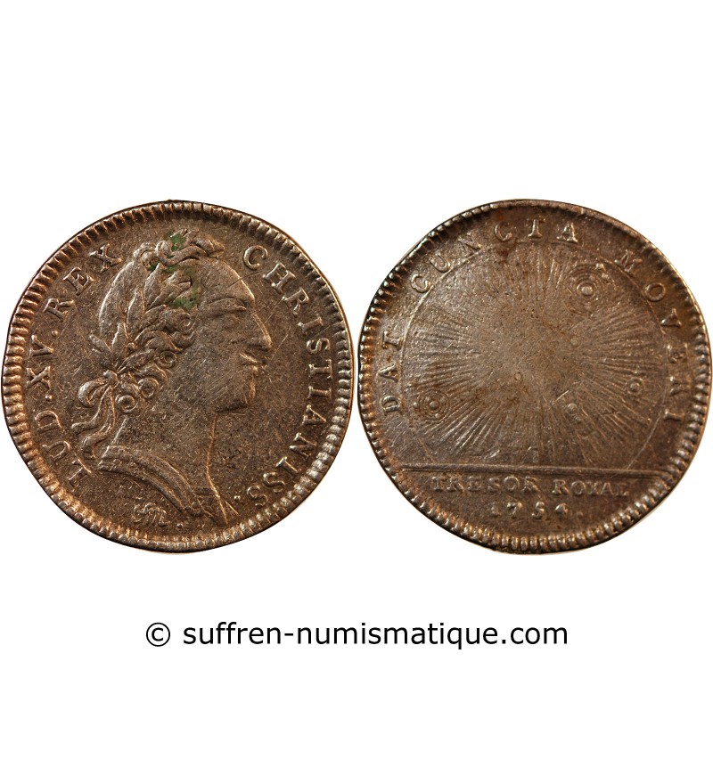 TRESOR ROYAL, LOUIS XV - JETON ARGENT 1754