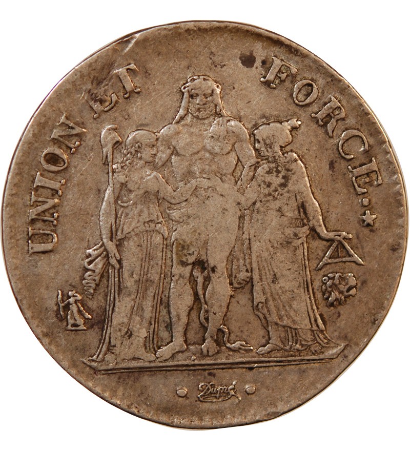 UNION et FORCE, DIRECTOIRE - 5 FRANCS AN 9 L BAYONNE