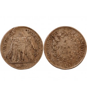 UNION et FORCE, DIRECTOIRE - 5 FRANCS AN 9 L BAYONNE 2