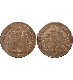 UNION et FORCE, DIRECTOIRE - 5 FRANCS AN 8 A PARIS 2