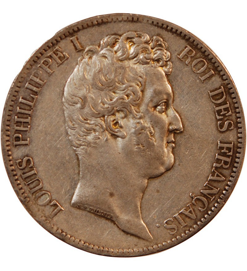 LOUIS PHILIPPE﻿ - 5 FRANCS ARGENT 1831 D LYON "Type Tiolier avec le I, Tr creux"