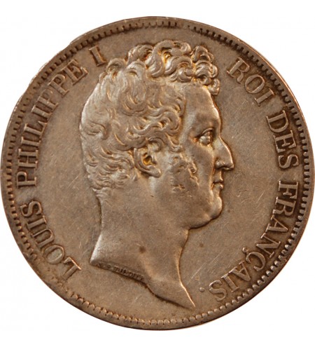 LOUIS PHILIPPE﻿ - 5 FRANCS ARGENT 1831 D LYON "Type Tiolier avec le I, Tr creux"