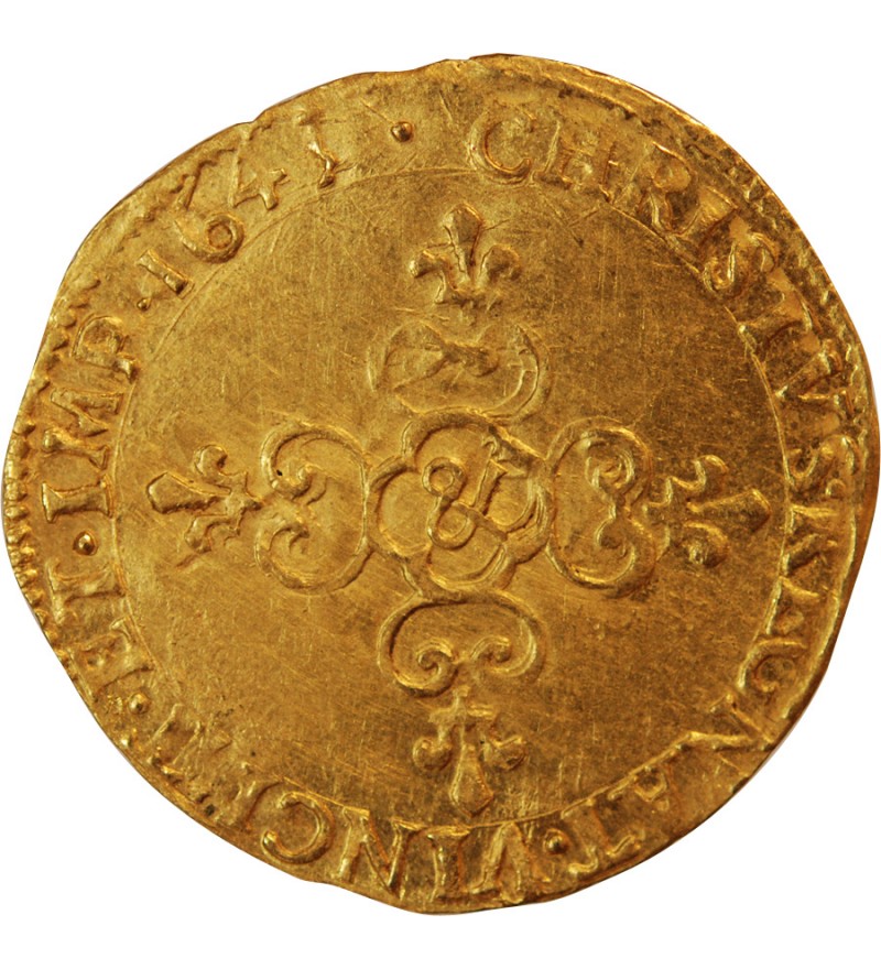 LOUIS XIII - ECU D'OR AU SOLEIL 1643 & AIX R5