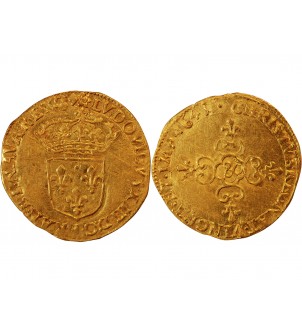 LOUIS XIII - ECU D'OR AU SOLEIL 1643 & AIX R5 2