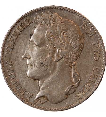 BELGIQUE, LEOPOLD Ier - 5 FRANCS ARGENT 1849