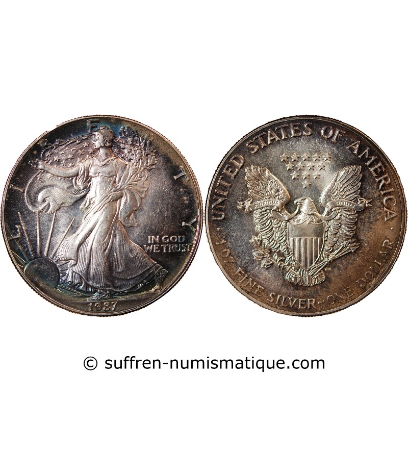 USA, SILVER EAGLE - ONCE D'ARGENT 1987