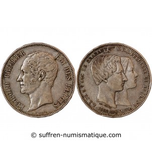 BELGIQUE, LEOPOLD Ier - 5 FRANCS ARGENT 1853 - MARIAGE DUC DE BRABANT