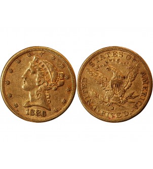 USA, LIBERTY - 5 DOLLARS OR 1886 S SAN FRANCISCO 2