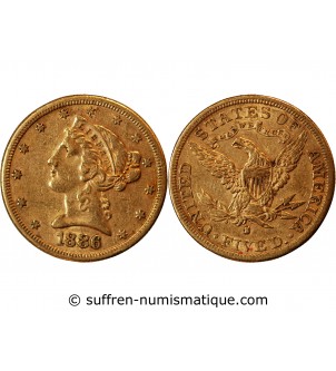 USA, LIBERTY - 5 DOLLARS OR 1886 S SAN FRANCISCO