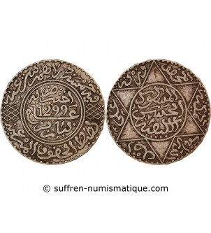 MAROC, HASSAN Ier - 5 DIRHAMS ARGENT 1299 (1882) PARIS