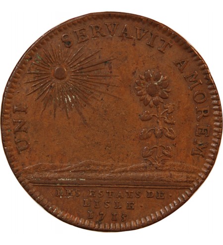 ETATS DE LILLE, LOUIS XIV – JETON CUIVRE 1713