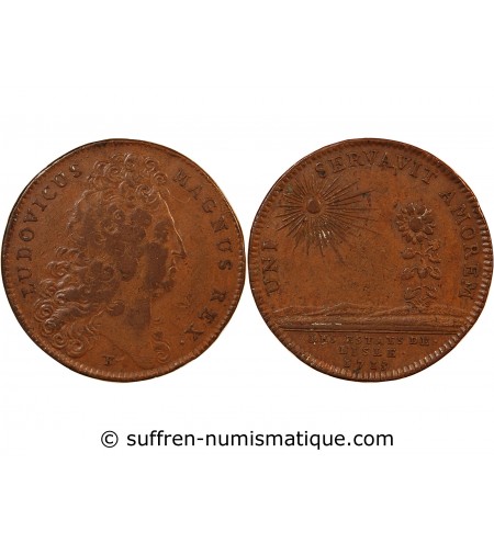 ETATS DE LILLE, LOUIS XIV – JETON CUIVRE 1713