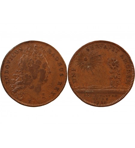 ETATS DE LILLE, LOUIS XIV – JETON CUIVRE 1713