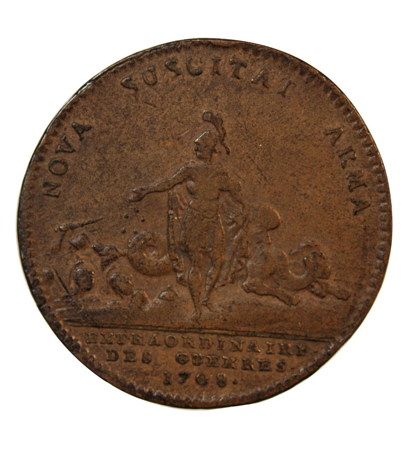 EXTRAORDINAIRE DES GUERRES, LOUIS XIV - JETON CUIVRE 1708