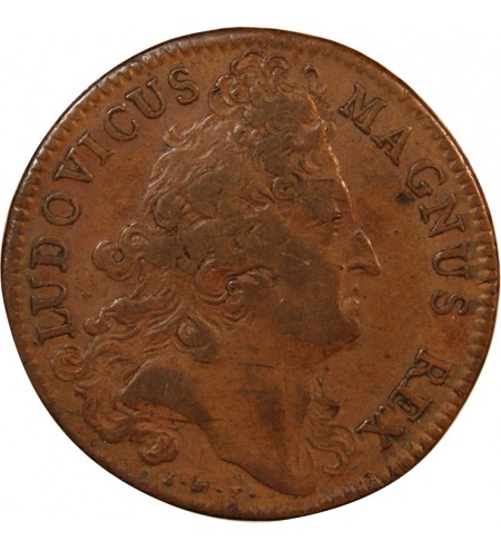 EXTRAORDINAIRE DES GUERRES, LOUIS XIV - JETON CUIVRE 1708