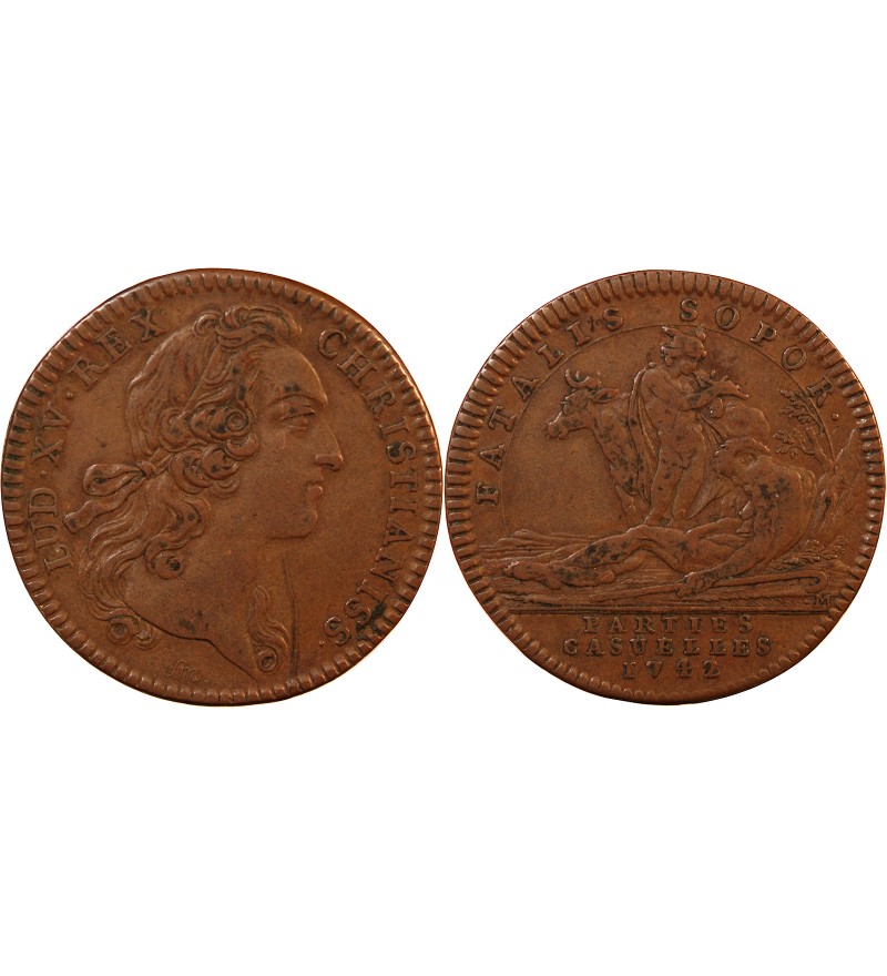 PARTIES CASUELLES, LOUIS XV - JETON CUIVRE 1742