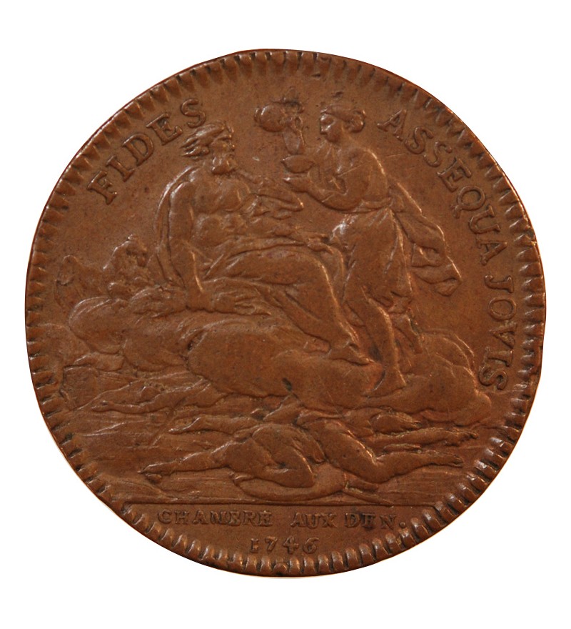 CHAMBRE AUX DENIERS, LOUIS XV - JETON CUIVRE 1746