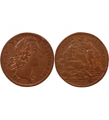 CHAMBRE AUX DENIERS, LOUIS XV - JETON CUIVRE 1746