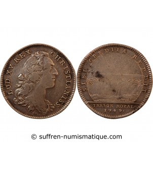 TRÉSOR ROYAL, LOUIS XV - JETON ARGENT 1749