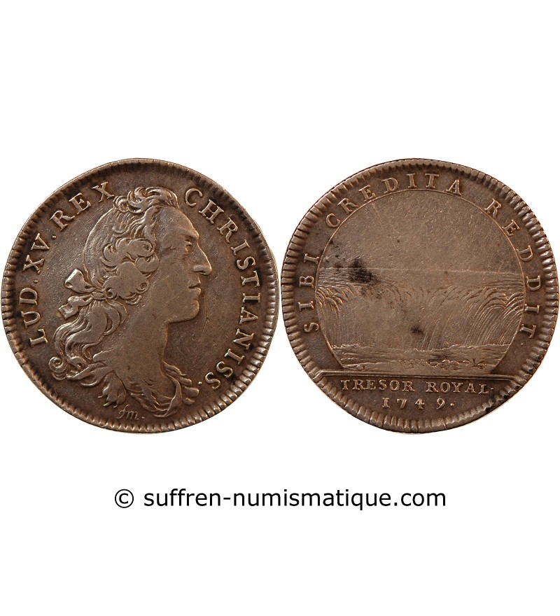 TRÉSOR ROYAL, LOUIS XV - JETON ARGENT 1749