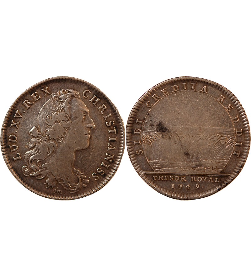 TRÉSOR ROYAL, LOUIS XV - JETON ARGENT 1749