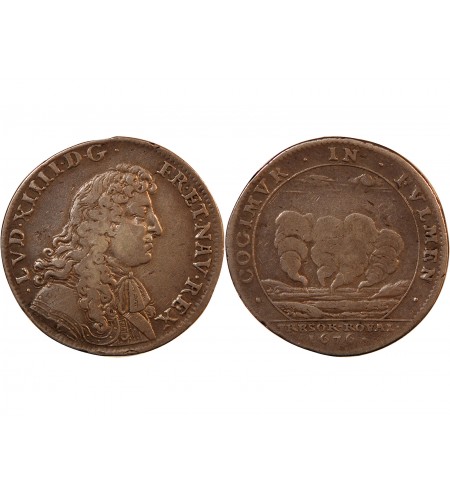 TRÉSOR ROYAL, LOUIS XIV - JETON ARGENT 1676