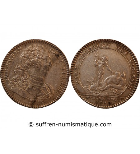 TRÉSOR ROYAL, LOUIS XV - JETON ARGENT 1758