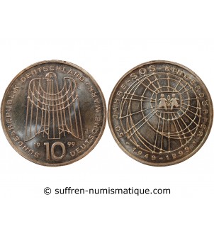 ALLEMAGNE - 10 MARK ARGENT 1999 J HAMBOURG - SOS Villages d'enfants