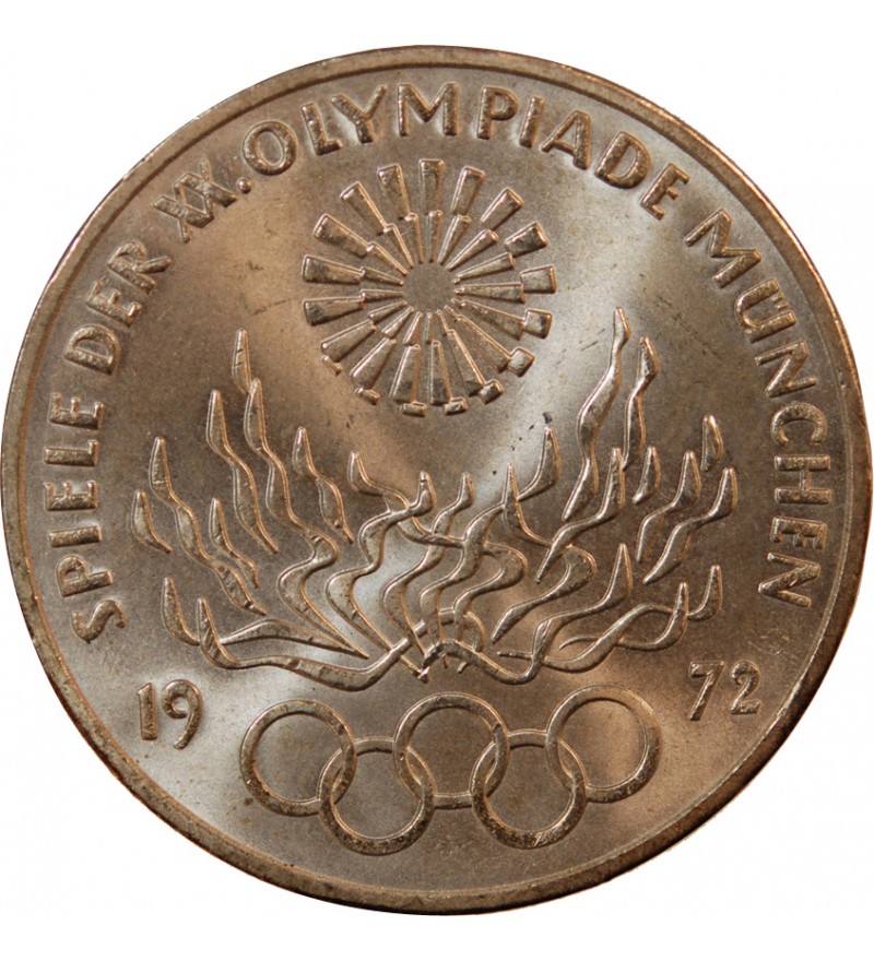 ALLEMAGNE - 10 MARK ARGENT 1972 J HAMBOURG - JO DE MUNICH