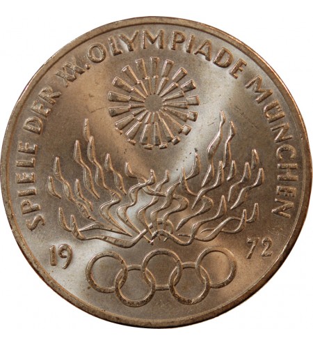 ALLEMAGNE - 10 MARK ARGENT 1972 J HAMBOURG - JO DE MUNICH