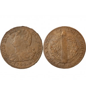 REVOLUTION FRANCAISE, CONSTITUTION - 2 SOLS 1792 A PARIS 2