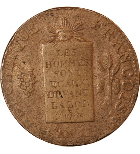 REVOLUTION FRANCAISE, CONVENTION - 2 SOLS A LA BALANCE 1793 AA METZ