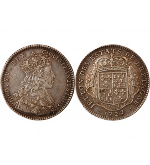 ETATS DE BRETAGNE, LOUIS XV – JETON ARGENT 1722 NANTES Daniel 76 2