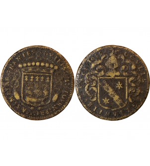 MAIRE DE NANTES, JEAN FOURNIER, SIEUR DE LA PINSONNIERE – JETON LAITON 1655 F.8863 2