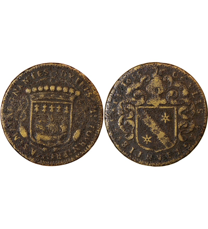 MAIRE DE NANTES, JEAN FOURNIER, SIEUR DE LA PINSONNIERE – JETON LAITON 1655 F.8863