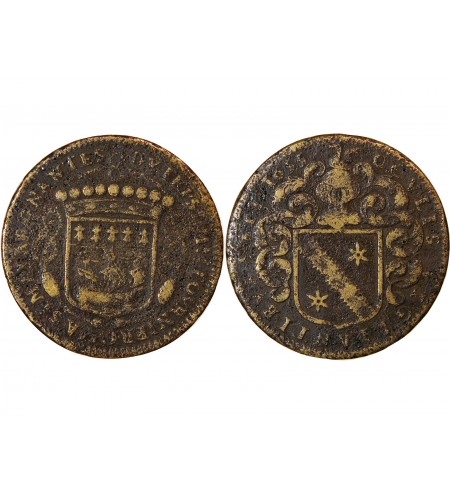 MAIRE DE NANTES, JEAN FOURNIER, SIEUR DE LA PINSONNIERE – JETON LAITON 1655 F.8863