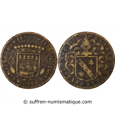 MAIRE DE NANTES, JEAN FOURNIER, SIEUR DE LA PINSONNIERE – JETON LAITON 1655 F.8863