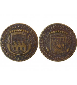 MAIRE DE NANTES, RENÉ DE PONCTUAL – JETON LAITON 1657 F.8865 2