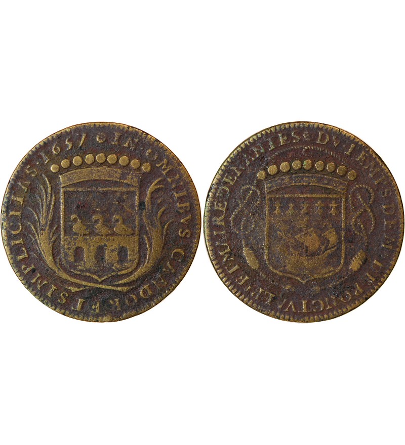 MAIRE DE NANTES, RENÉ DE PONCTUAL – JETON LAITON 1657 F.8865
