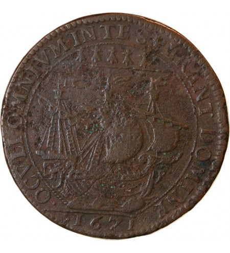 MAIRE DE NANTES, GRATIEN LIBAULT, SIEUR DE LA TEMPLERIE – JETON CUIVRE 1671 F.8882