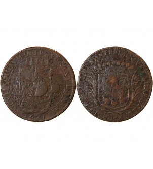 MAIRE DE NANTES, GRATIEN LIBAULT, SIEUR DE LA TEMPLERIE – JETON CUIVRE 1671 F.8882 2