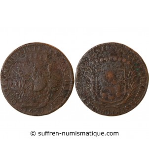 MAIRE DE NANTES, GRATIEN LIBAULT, SIEUR DE LA TEMPLERIE – JETON CUIVRE 1671 F.8882