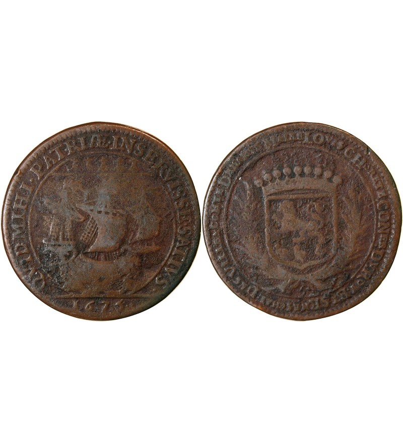 MAIRE DE NANTES, LOUIS CHARETTE, SIEUR DE LA GACHERIE – JETON CUIVRE 1675 F.8887