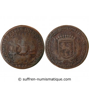 MAIRE DE NANTES, LOUIS CHARETTE, SIEUR DE LA GACHERIE – JETON CUIVRE 1675 F.8887