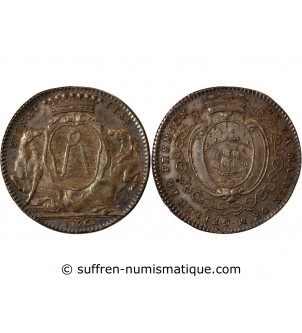 MAIRE DE NANTES, JEAN-BAPTISTE GELLÉE DE PREMION – JETON ARGENT 1756 Frappe médaille
