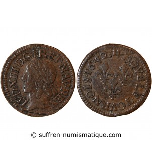 LOUIS XIII - DOUBLE TOURNOIS 1634 H LA ROCHELLE - Type Warin