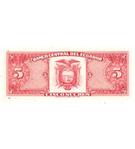 EQUATEUR - 5 SUCRES 22/11/1988 - NEUF