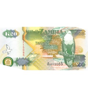 ZAMBIE - 20 KWACHA 1992 - AIGLE PÊCHEUR