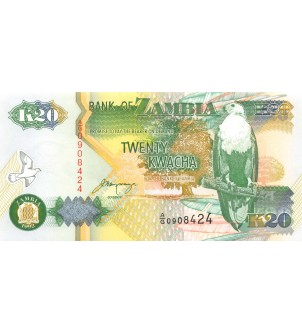 ZAMBIE - 20 KWACHA 1992 - AIGLE PÊCHEUR